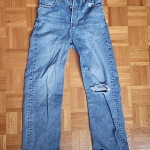 Women's Blue Straight Leg Jeans